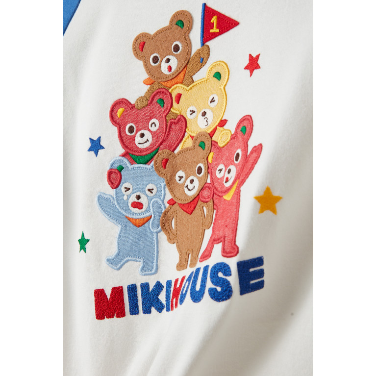 Miki House - Bear Crew Raglan T-shirt in Cotton