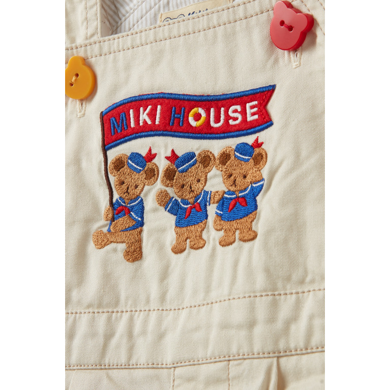 Miki House - Bear Sailor Overalls in Cotton