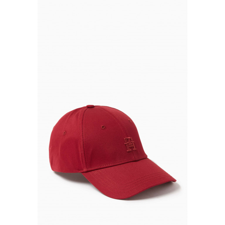 Tommy Hilfiger - TH Monogram Cap in Cotton Twill Red
