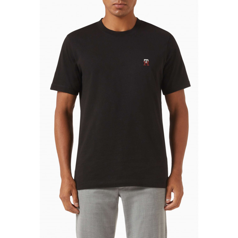 Tommy Hilfiger - Logo T-shirt in Cotton Jersey Black