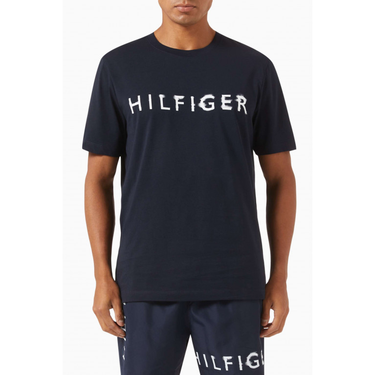 Tommy Hilfiger - Crafted Logo T-shirt in Cotton Jersey Blue