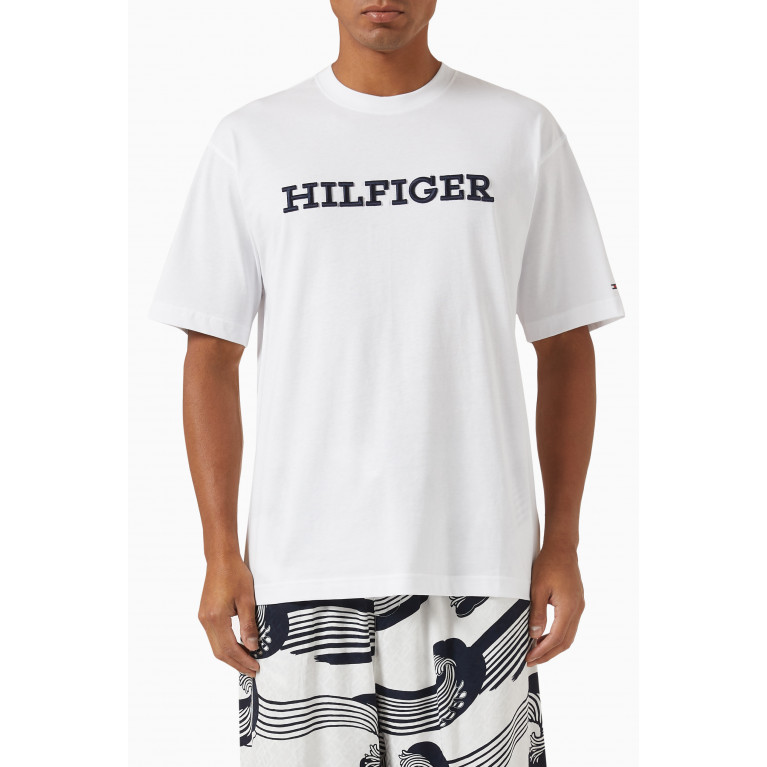 Tommy Hilfiger - Monotype Logo T-shirt in Cotton Jersey Neutral