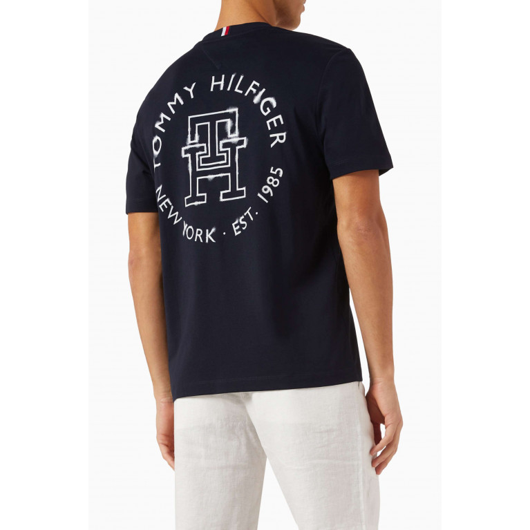 Tommy Hilfiger - Circular Ink Monogram T-Shirt in Cotton Jersey