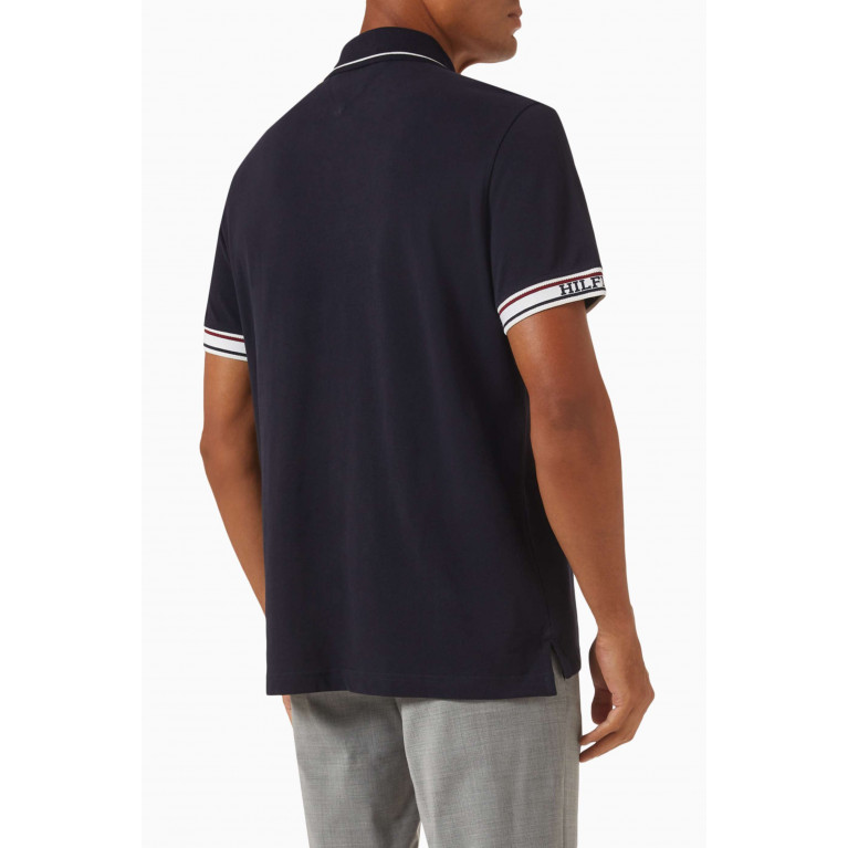 Tommy Hilfiger - Knitted Logo Tape Polo Shirt in Cotton Piqué