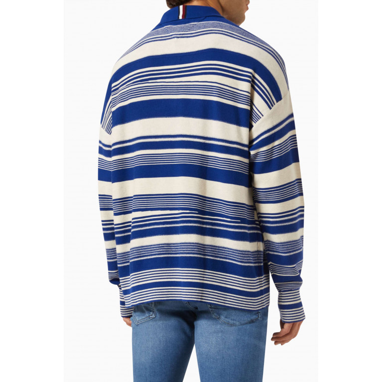 Tommy Hilfiger - Crafted Stripe Oversized Polo T-shirt in Organic Cotton