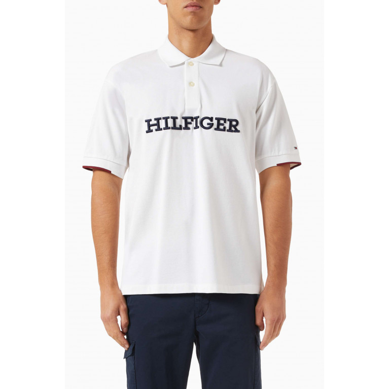 Tommy Hilfiger - Monotype Logo Polo in Cotton Pique Neutral