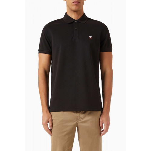 Tommy Hilfiger - Monogram Polo in Cotton-poly Blend Black