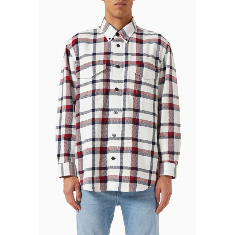 Tommy Hilfiger - Global Stripe Check Overshirt in Cotton