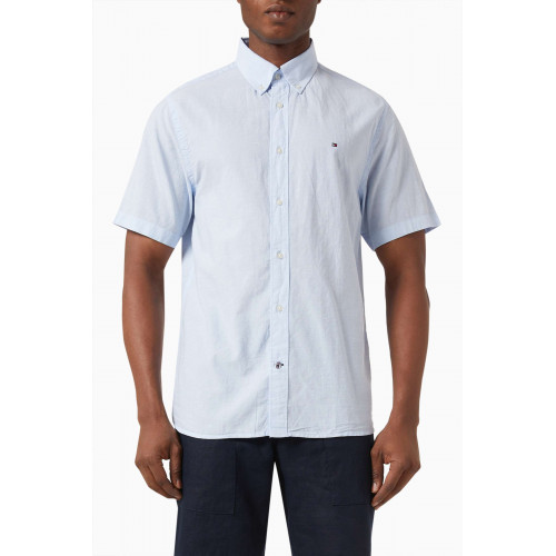 Tommy Hilfiger - Airy Short-sleeved Shirt in Linen Blend Blue