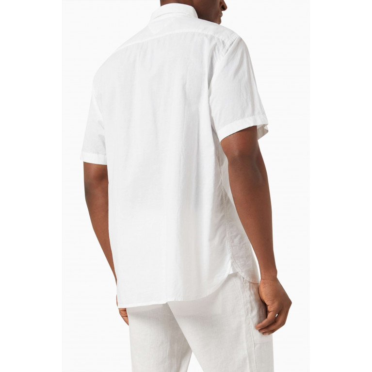 Tommy Hilfiger - Airy Short-sleeved Shirt in Linen Blend White