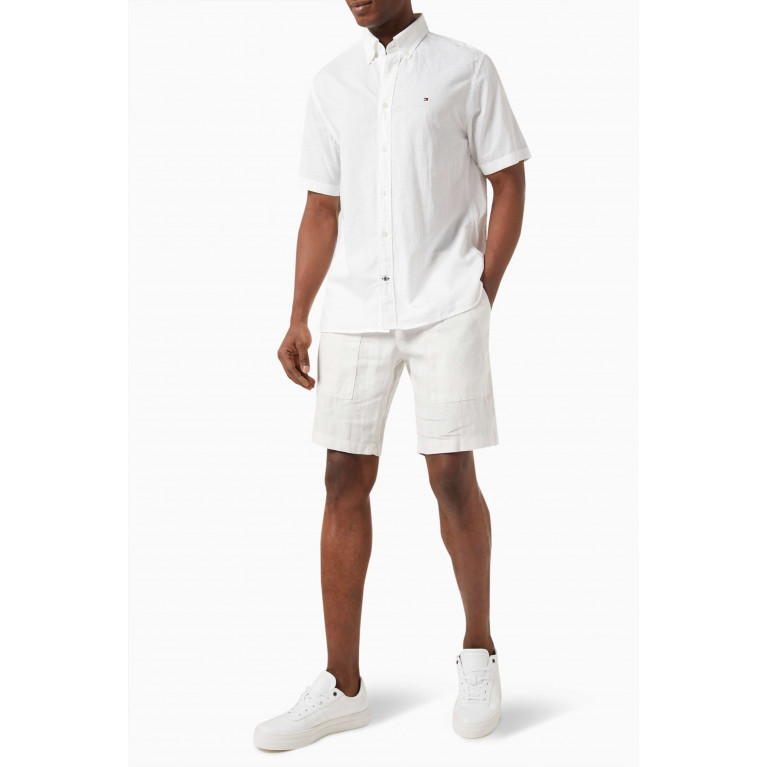 Tommy Hilfiger - Airy Short-sleeved Shirt in Linen Blend White