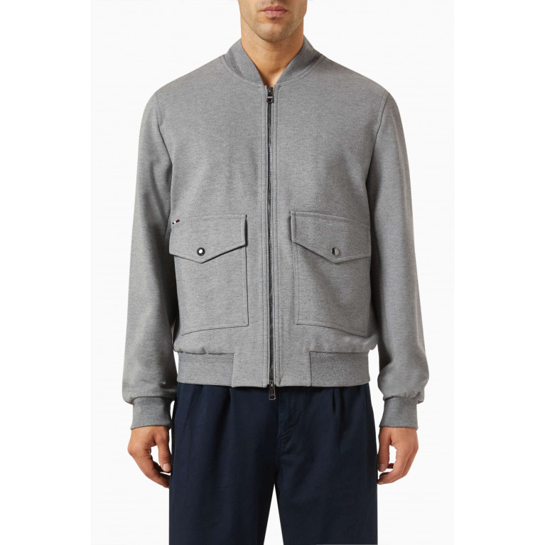 Tommy Hilfiger - Bomber Jacket in Stretch Punto Milano Fabric Grey