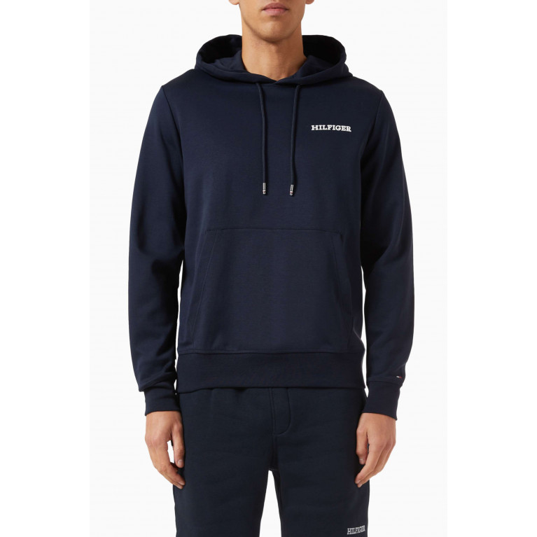 Tommy Hilfiger - Check Monotype Hoodie in Cotton-poly Blend