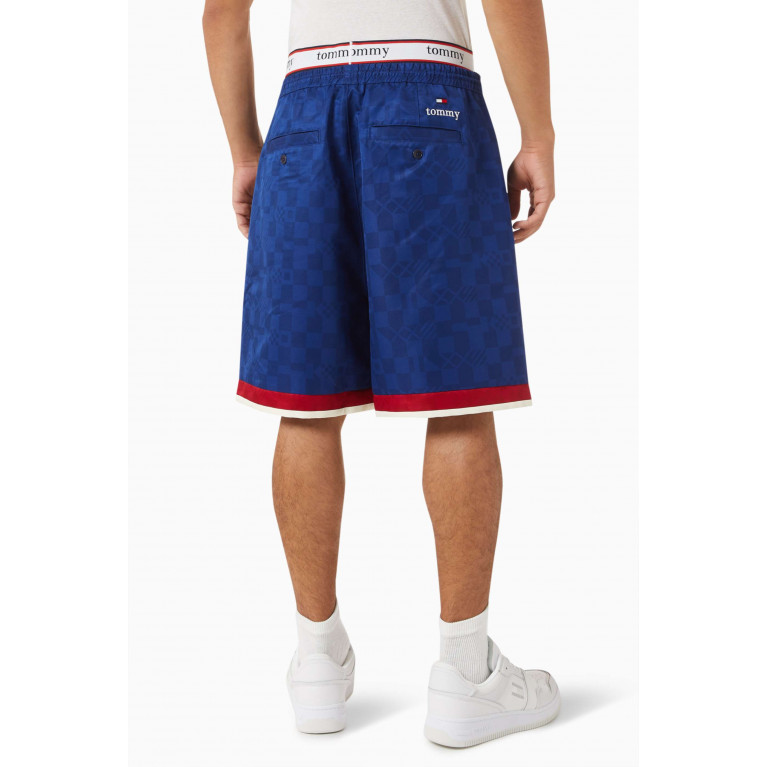 Tommy Jeans - Checkboard Logo Shorts in Recycled Nylon Twill Blue