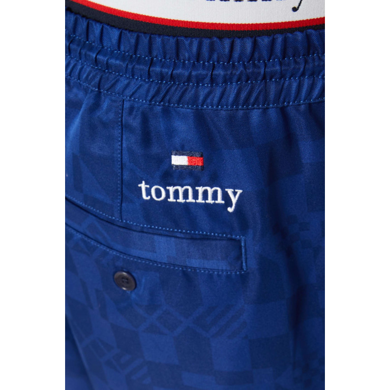 Tommy Jeans - Checkboard Logo Shorts in Recycled Nylon Twill Blue