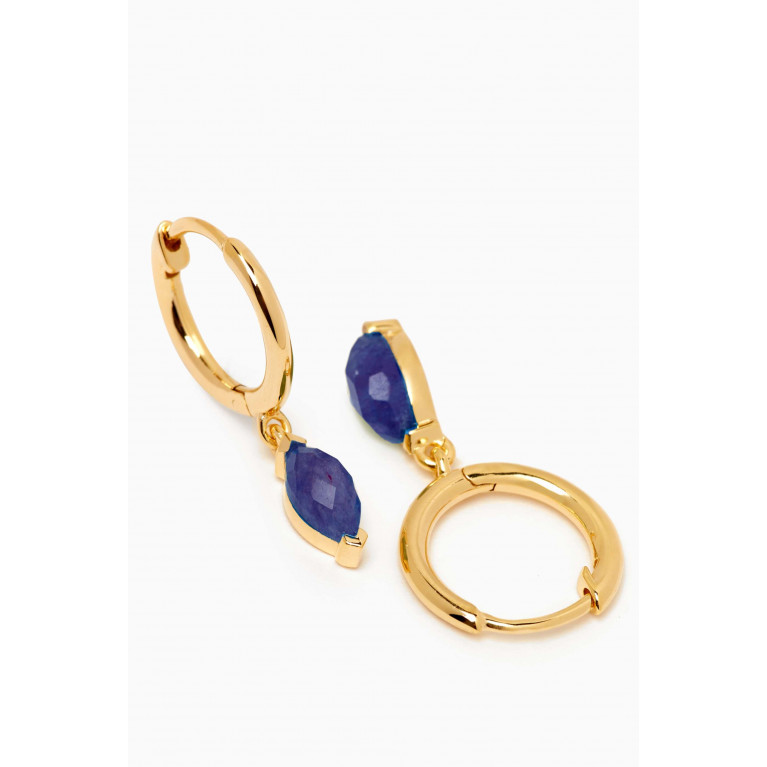 PDPAOLA - Nomad Lapis Lazuli Hoop Earrings in 18kt Gold-plated Sterling Silver