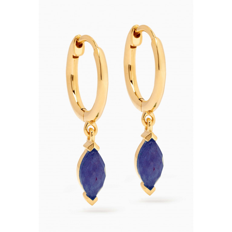 PDPAOLA - Nomad Lapis Lazuli Hoop Earrings in 18kt Gold-plated Sterling Silver