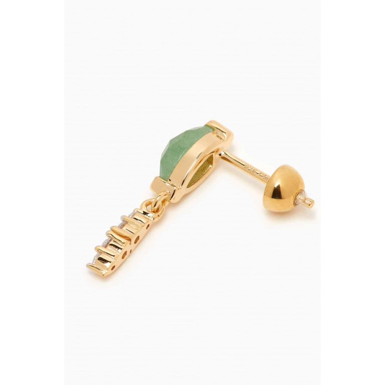 PDPAOLA - Ginger Aventurine Single Earring in 18kt Gold-plated Sterling Silver