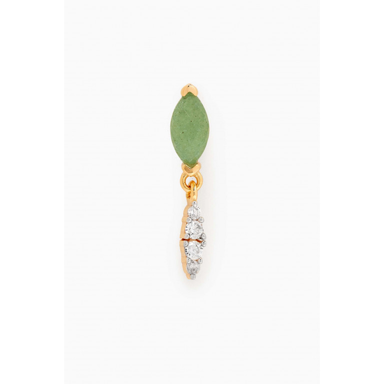 PDPAOLA - Ginger Aventurine Single Earring in 18kt Gold-plated Sterling Silver