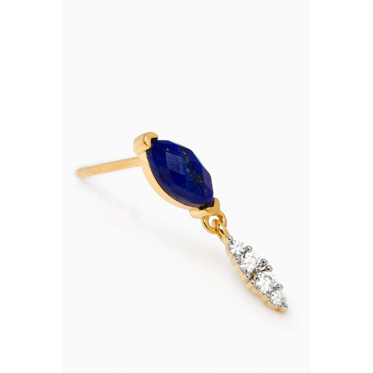 PDPAOLA - Ginger Lapis Lazuli Single Earring in 18kt Gold-plated Sterling Silver