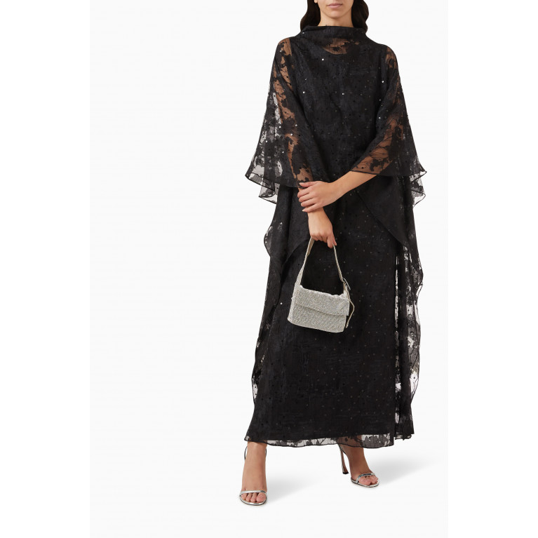 Hessa Falasi - Embroidered Kaftan & Dress Set in Lace