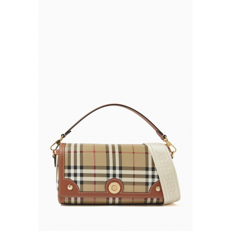 Burberry - Small Note Bag in Check Bio-based Canvas