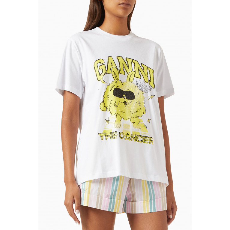 Ganni - Dance Bunny Relaxed T-shirt in Organic Cotton-jersey