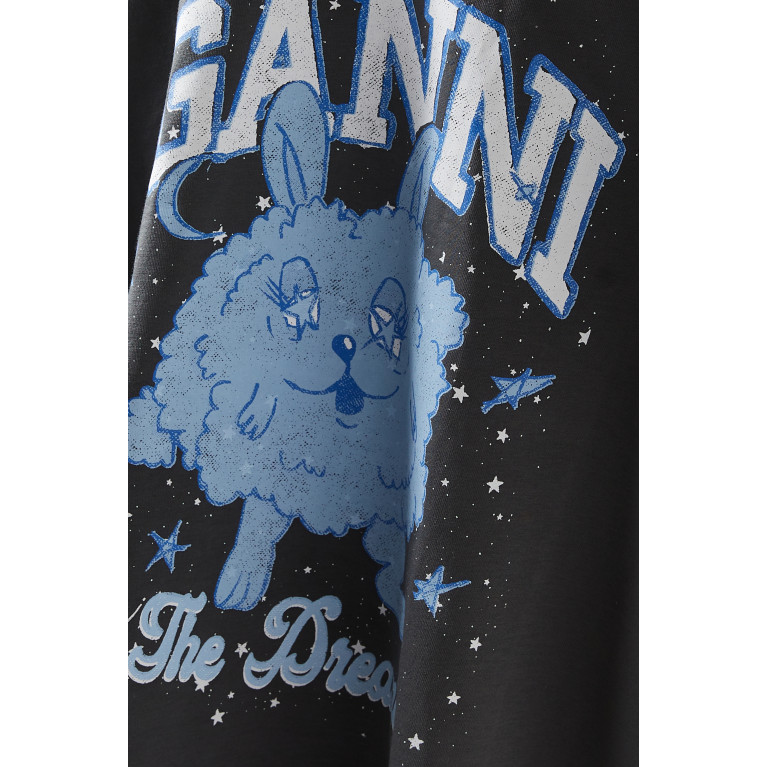 Ganni - Dream Bunny Relaxed T-shirt in Organic Cotton-jersey