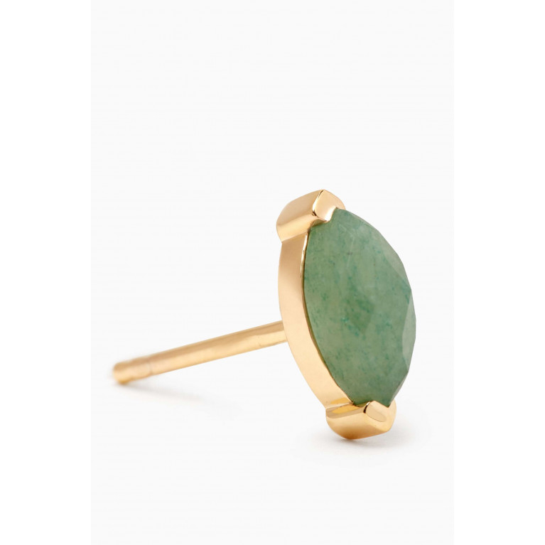 PDPAOLA - Nomad Aventurine Single Earring in 18kt Gold-plated Sterling Silver