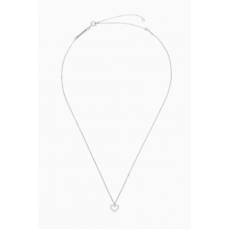 PDPAOLA - Heart Pavé Necklace in Sterling Silver