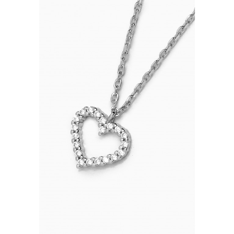 PDPAOLA - Heart Pavé Necklace in Sterling Silver