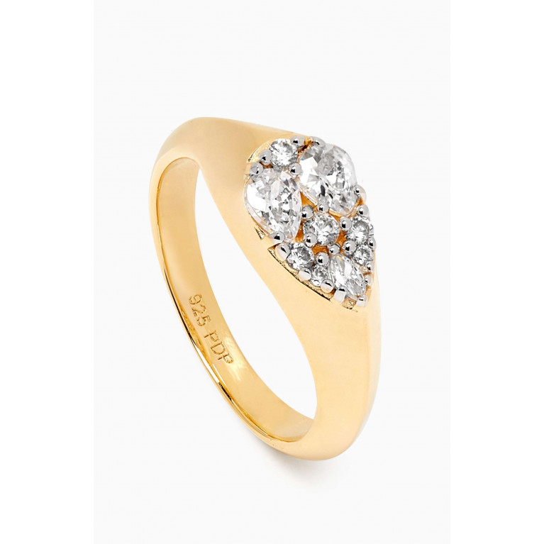 PDPAOLA - Vanilla Stamp Ring in 18kt Gold-plated Sterling Silver