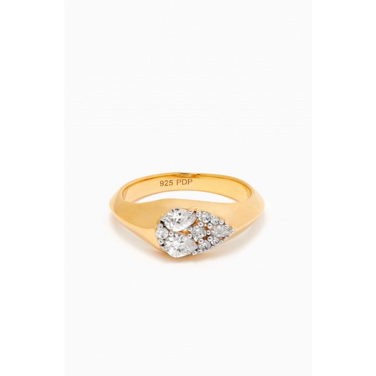 PDPAOLA - Vanilla Stamp Ring in 18kt Gold-plated Sterling Silver