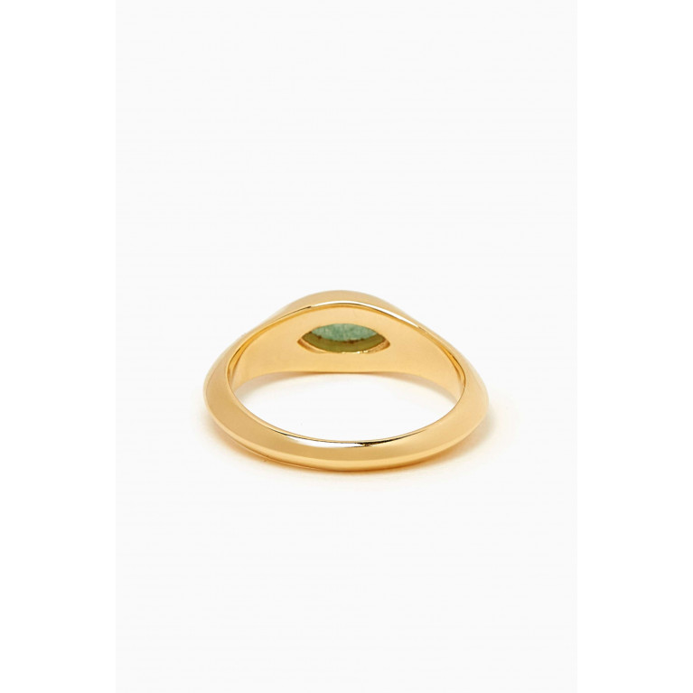 PDPAOLA - Nomad Aventurine Stamp Ring in 18kt Gold-plated Sterling Silver
