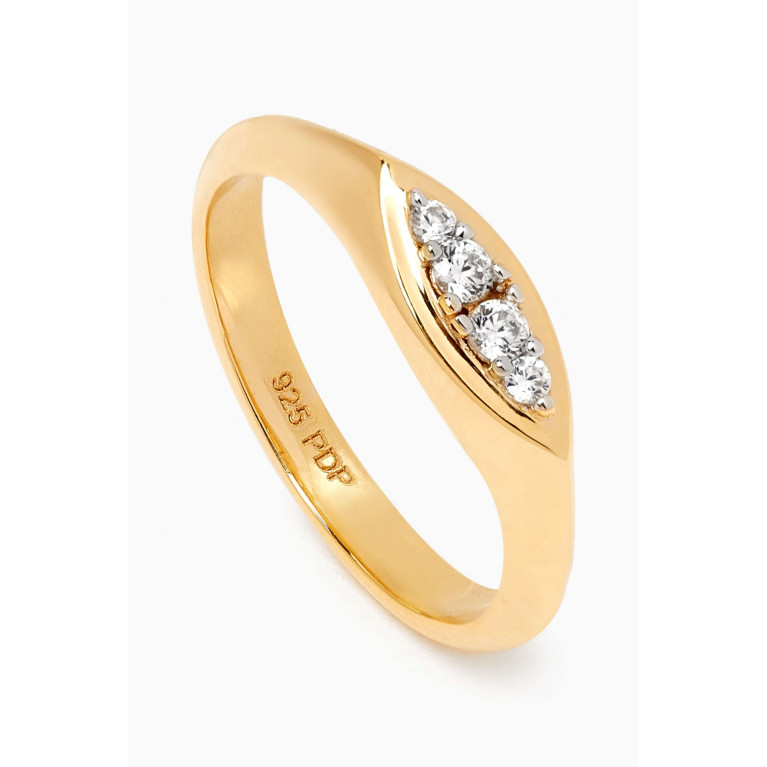 PDPAOLA - Gala Stamp Ring in 18kt Gold-plated Sterling Silver