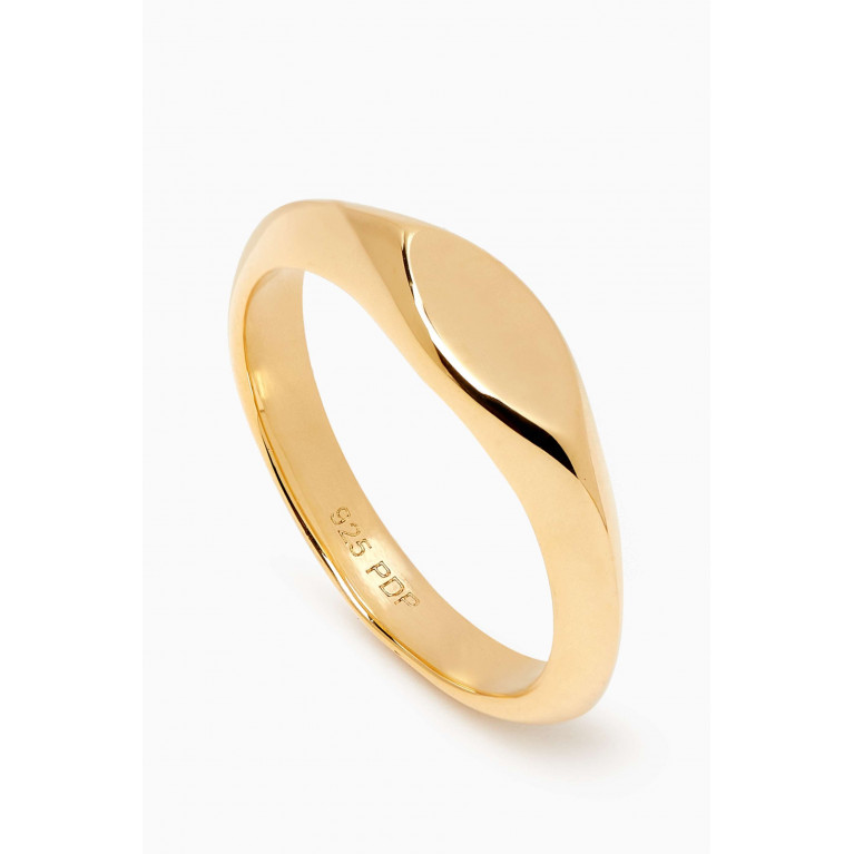 PDPAOLA - Duke Stamp Ring in 18kt Gold-plated Sterling Silver