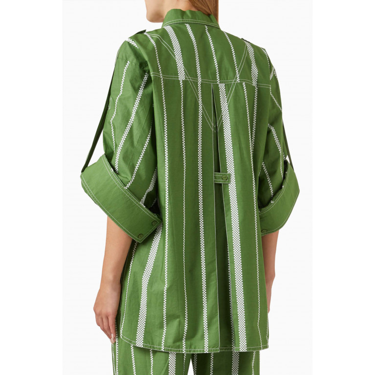 Lovebirds - Flap-pocket Striped Shirt in Cotton-poplin