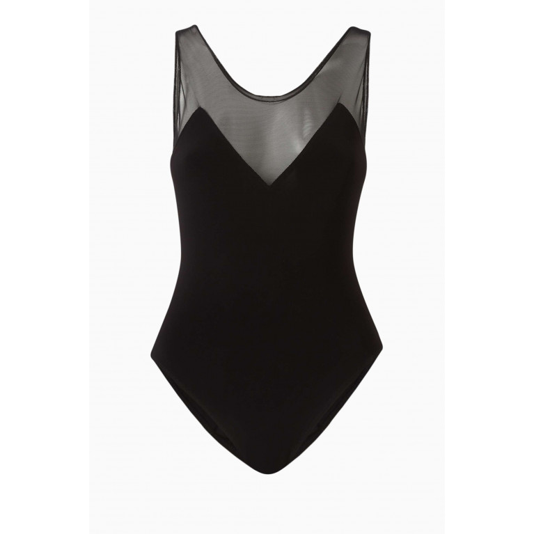 Norma Kamali - Racer Combo Mio One-piece Swimsuit in Mesh & Poly Lycra