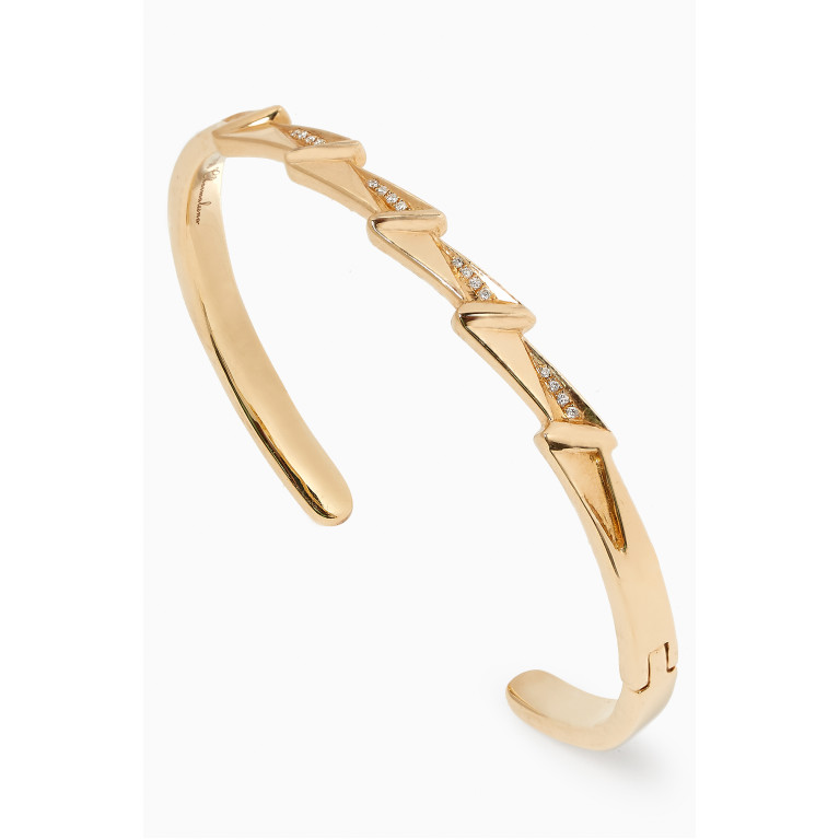 Charmaleena - Energy Diamond Cuff Bracelet in 18kt Gold