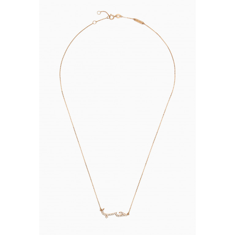 Charmaleena - Calovegraphy Pavé Diamonds Necklace in 18kt Gold