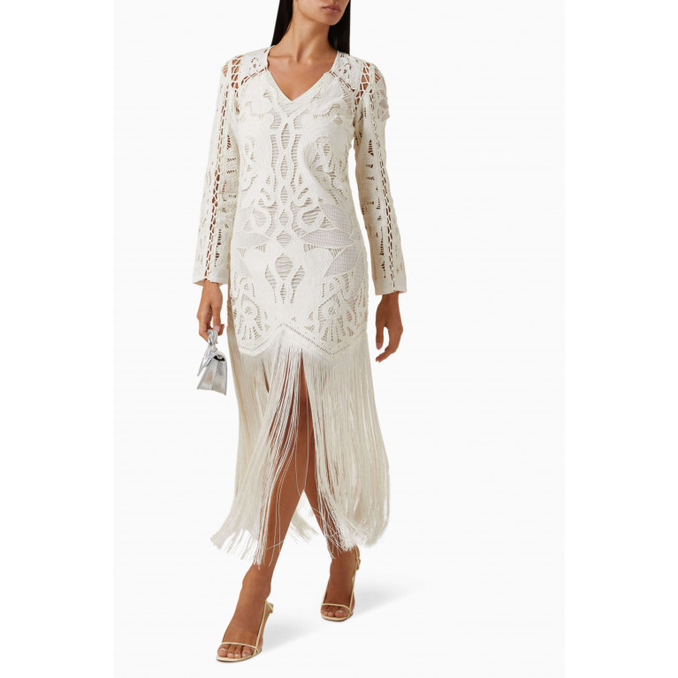 Sea New York - Liesel Fringed Midi Dress in Cotton