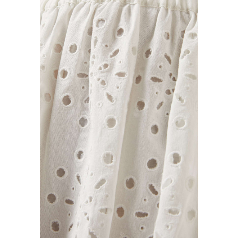 Sea New York - Addie Eyelet Midi Skirt in Cotton-linen