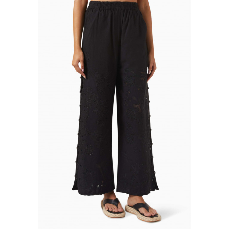 Sea New York - Baylin Lace Pants in Cotton-linen Black