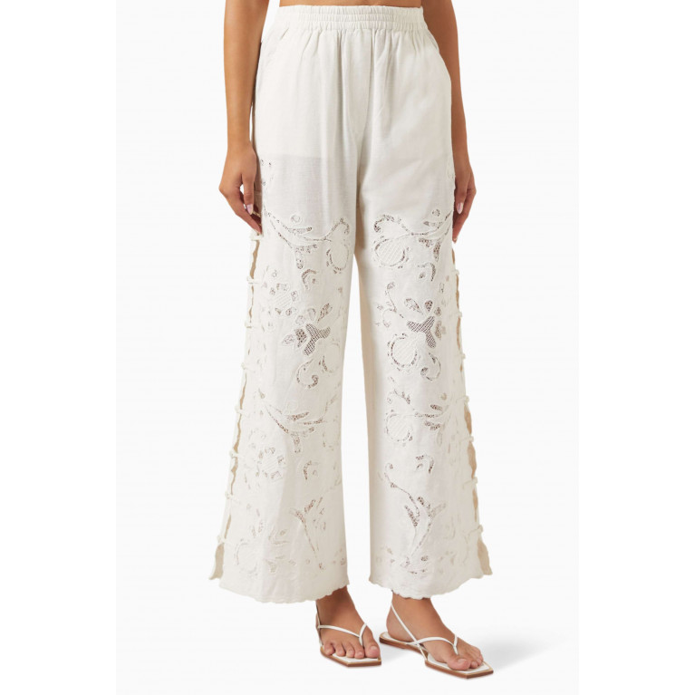 Sea New York - Baylin Lace Pants in Cotton-linen Neutral
