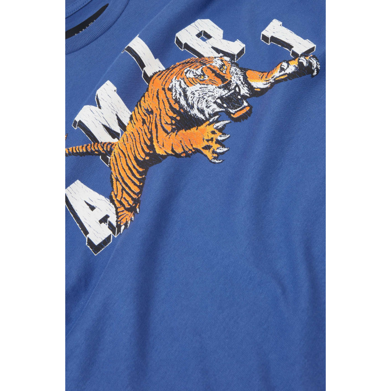 Amiri - Vintage Tiger T-shirt in Cotton Blue