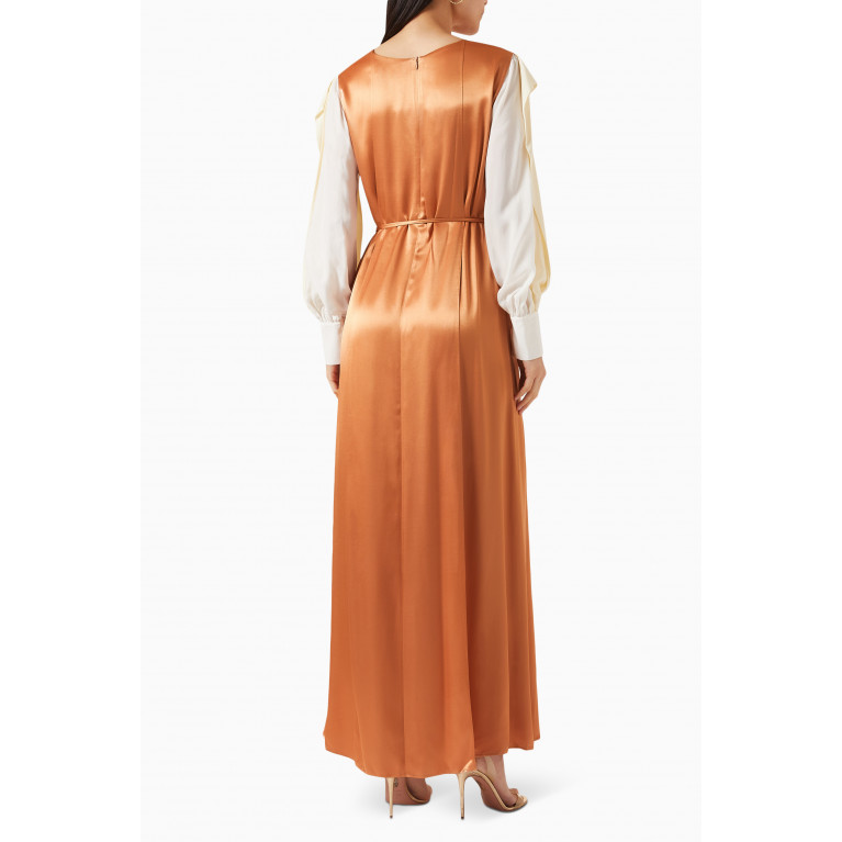 BAQA - Belted maxi Dress in Satin