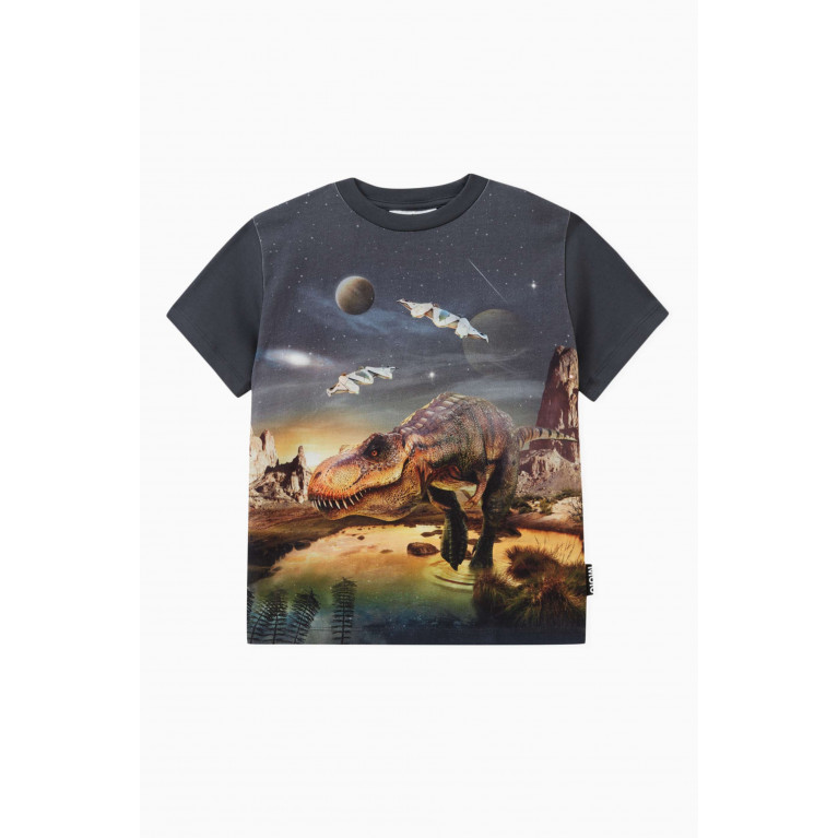 Molo - Riley T-rex Planet T-shirt in Cotton-jersey Black