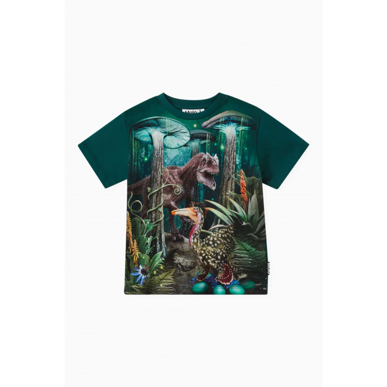 Molo - Riley Printed T-shirt in Cotton-jersey Green