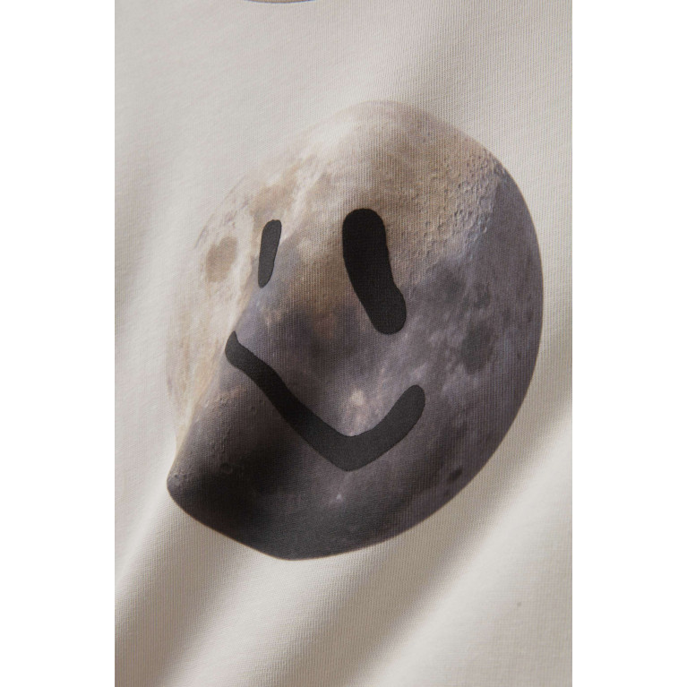Molo - Smiley-face T-shirt in Cotton White