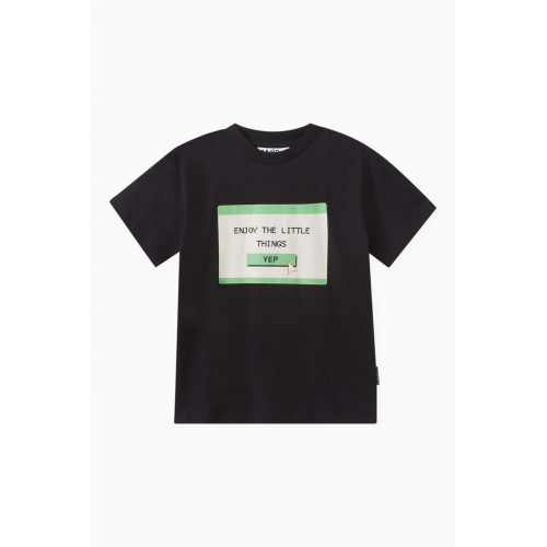 Molo - Riley Graphic-print T-shirt in Organic-cotton Black